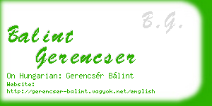 balint gerencser business card